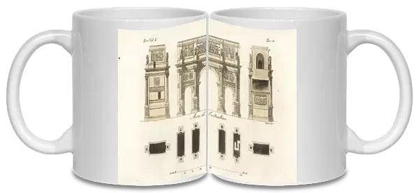 Plan and elevations of the Arch of Constantine, Rome