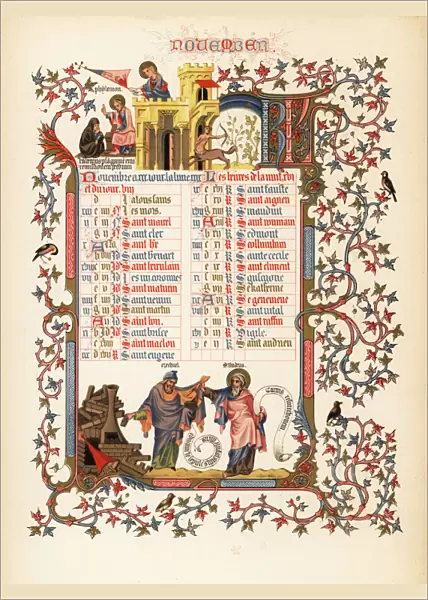 Illuminated calendar for November 1846