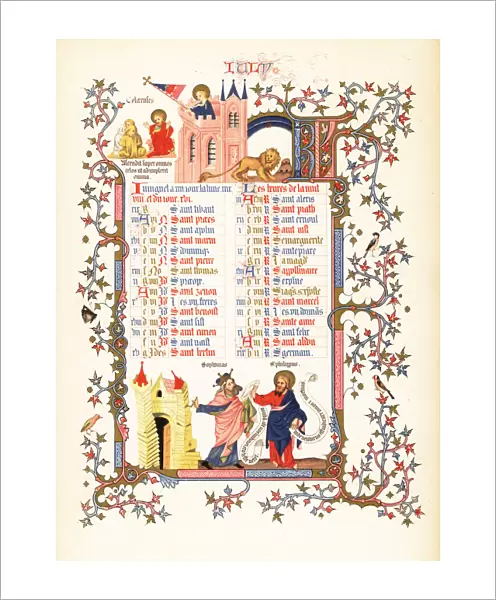 Illuminated calendar for July 1846