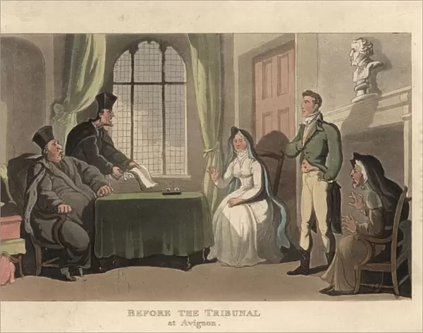 English gentleman on trial in France, 18th century