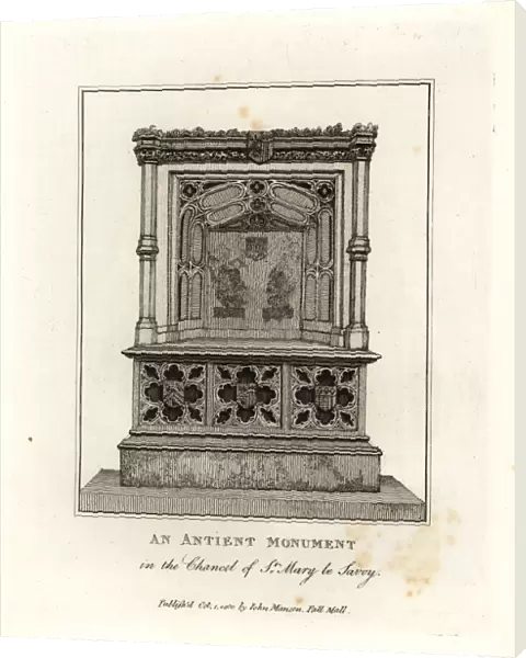 Ancient monument in the chancel of St. Mary le Savoy
