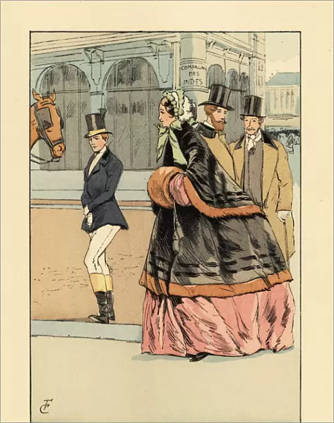 Women on the fashionable rue de Richelieu, Paris, 1854