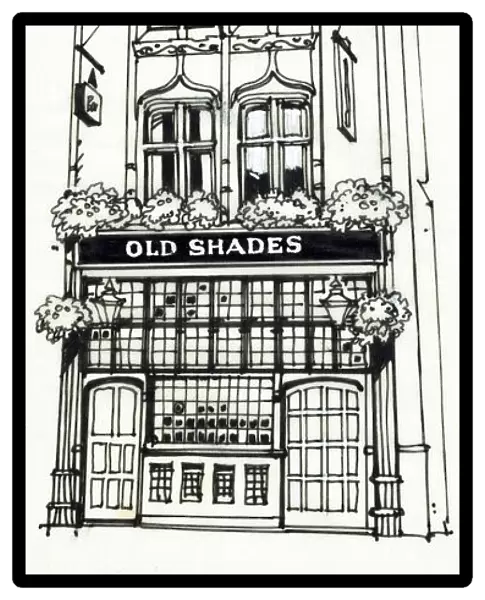 Sketch of Old Shades PH, Whitehall, London