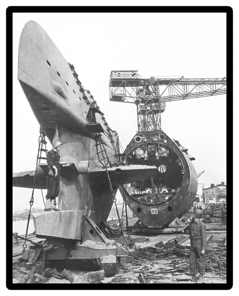 World War II Deshimag shipyard Germany 1945