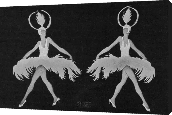 A sketch representing the Dolly Sisters, 1925