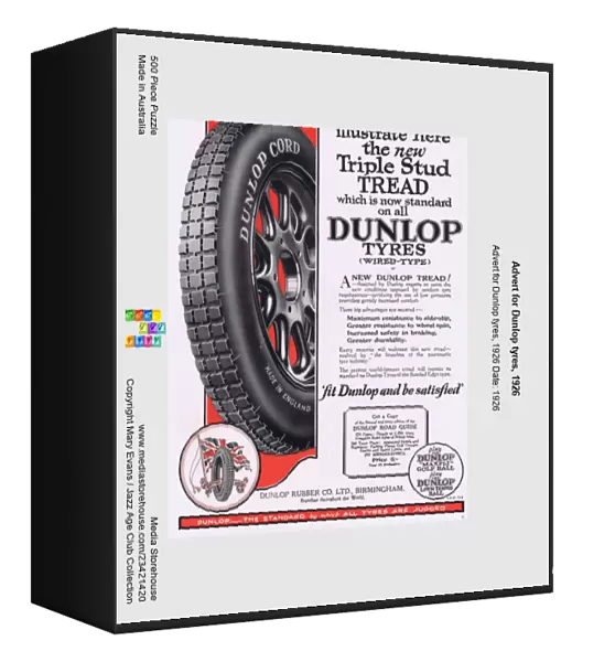 Advert for Dunlop tyres, 1926