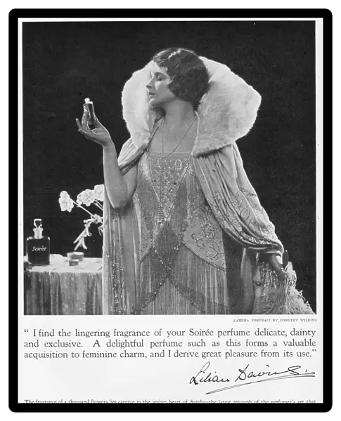 Advert for Soiree perfume as used by Lilan Davies