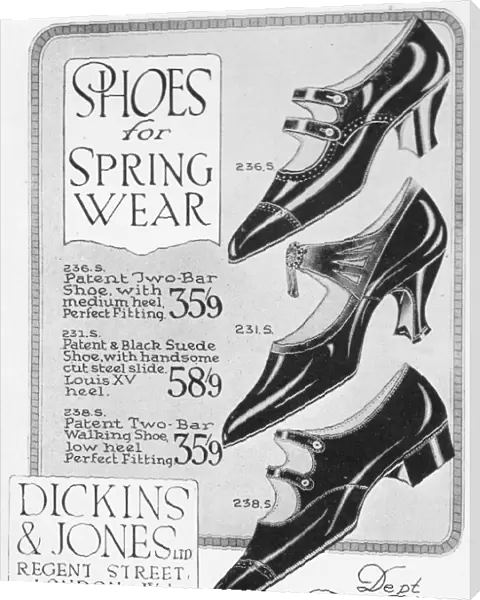Spring shoe styles from Dickins and Jones, Regent