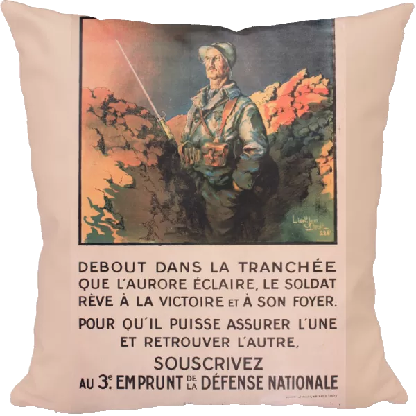WW1 poster, Debout dans la tranchee (Standing in the trench)