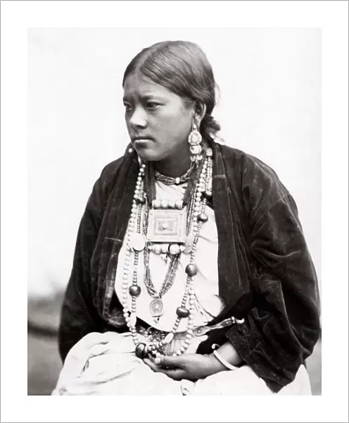 c. 1860s India - Bhutia woman Tibet Nepal Sikkim