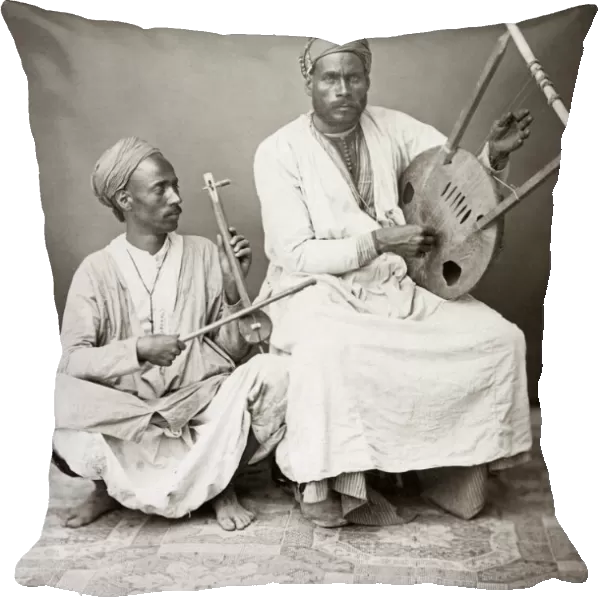 Musicians with musical instruments, Egypt, c. 1880 s