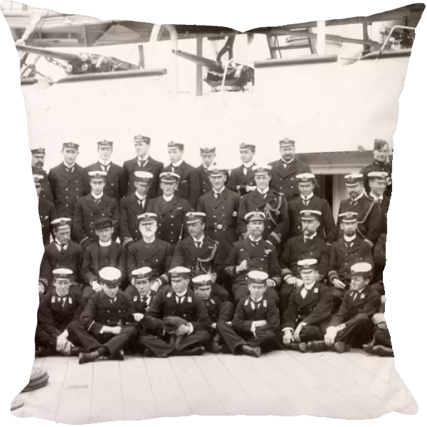 19th century  /  1900 vintage photograph - officers of HMS Centurion