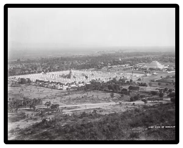 Late 19th century photograph: East view of Manadalay, pagodas, Burma, Myanmar