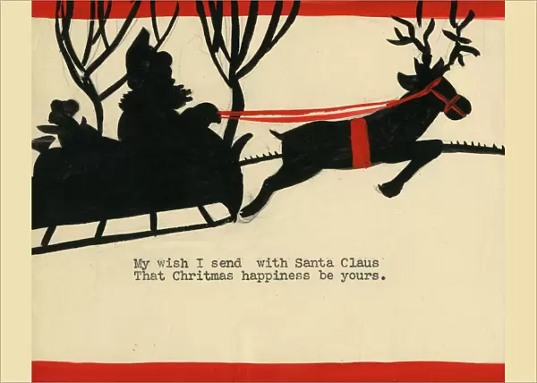 Original Artwork - Christmas card design - Santa and sleigh