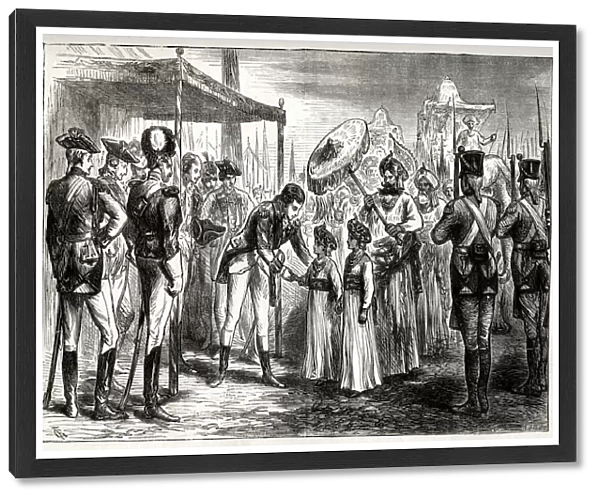 Reception of the hostages from Tipu Sahib, Sultan of Mysore, by Lord Cornwallis