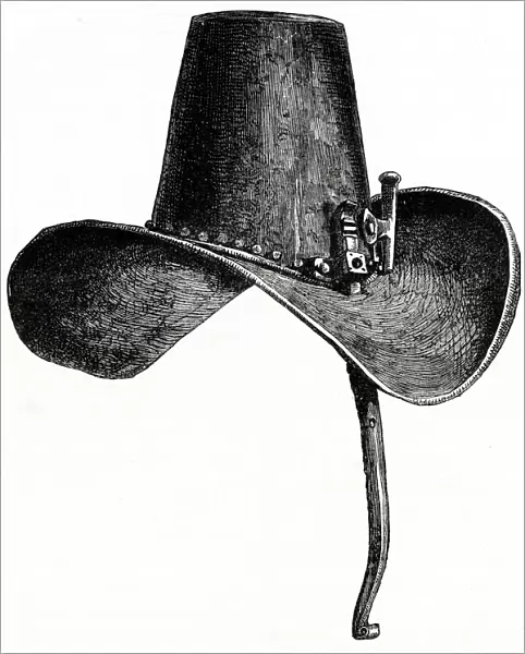 Iron hat of King Charles I, worn during the English Civil War (1642-1646)