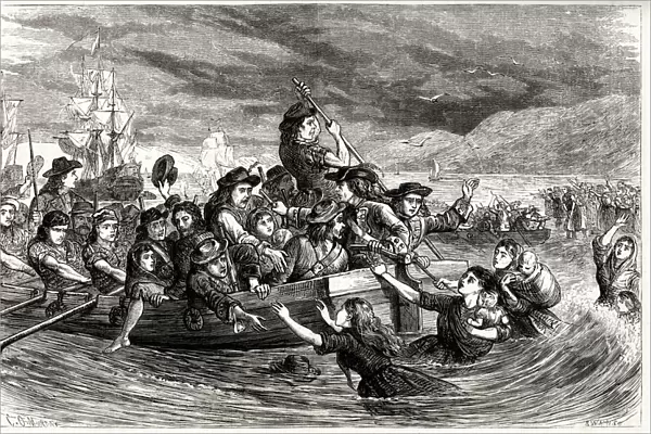 Irish Jacobite troops leaving Limerick for France, also known as the Flight of the Wild