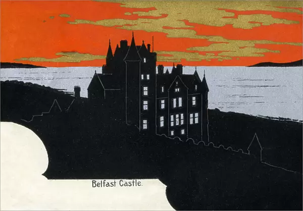 Belfast Castle on the slopes of Cavehill Country Park, Belfast, Northern Ireland. Date: circa 1909