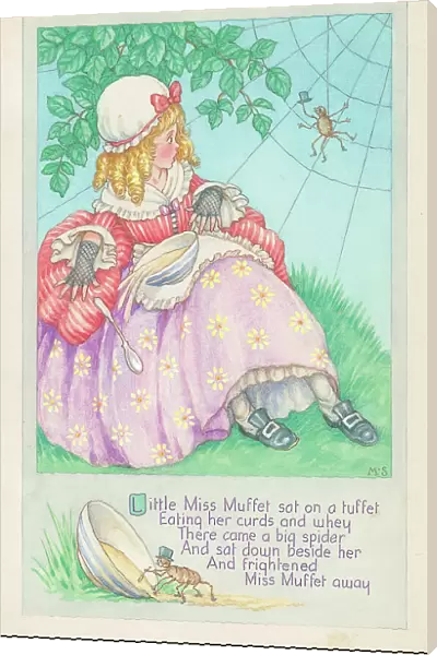 Little Miss Muffet rhyme and picture
