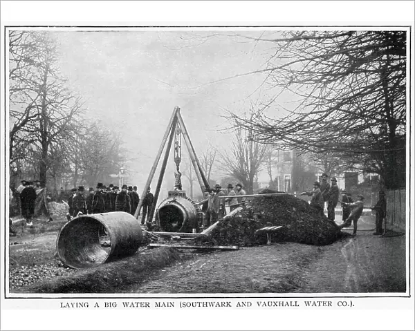 Laying big main water pipes, Southwark and Vauxhall 1900