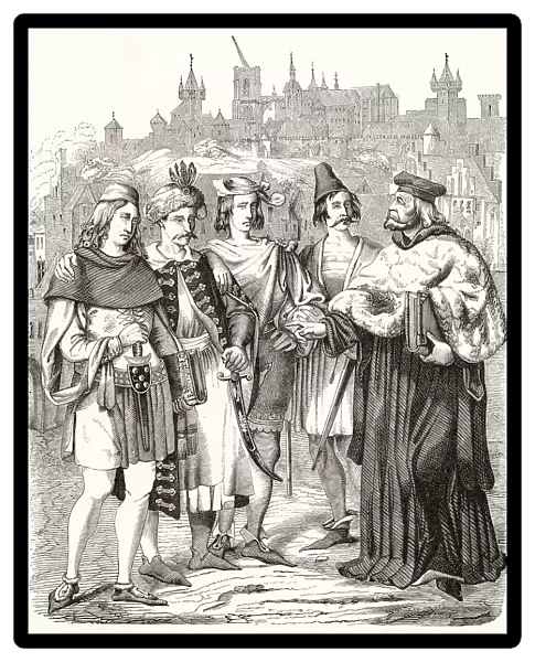 Some students of Prague University (founded 1345) Date: late 14th century