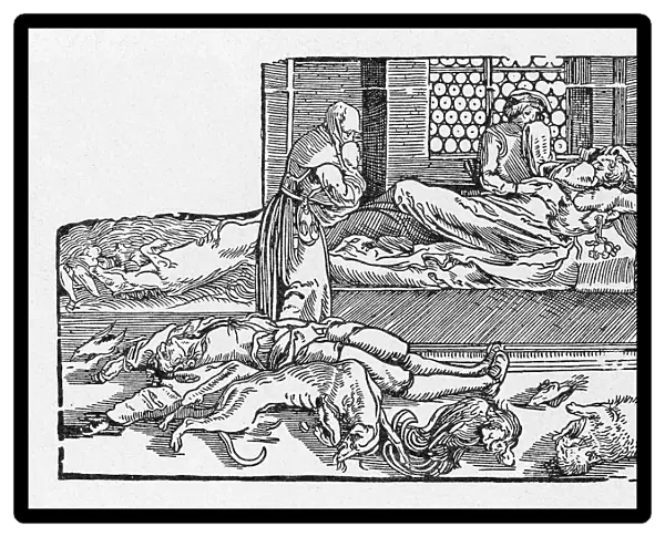 Victims of the Black Death plague in 1349