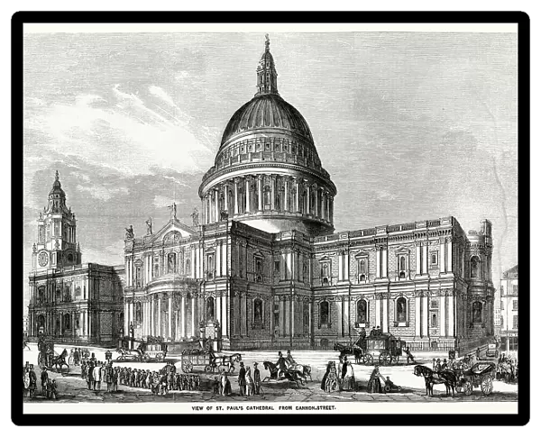 View of St. Paul's Cathedral from Cannon Street. Date: 1858