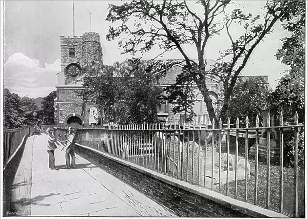 St Mary Magdalene Church, Richmond. The tower was built in the early 16th century, the rest of the church has under gone several renovations. Date: 1901