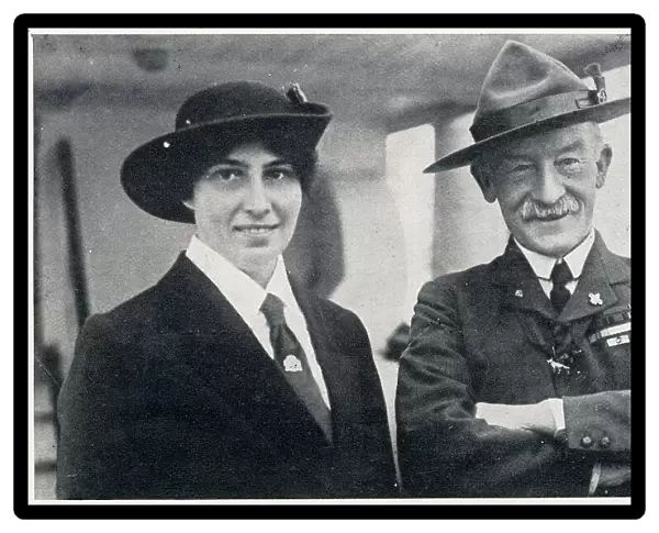 Robert Baden-Powell (1857 - 1941), British Army officer, writer, founder and first Chief Scout of the world-wide Scout Movement. With his wife Olave Baden-Powell 1889 - 1977), first Chief Guide for Britain. Date: 1930