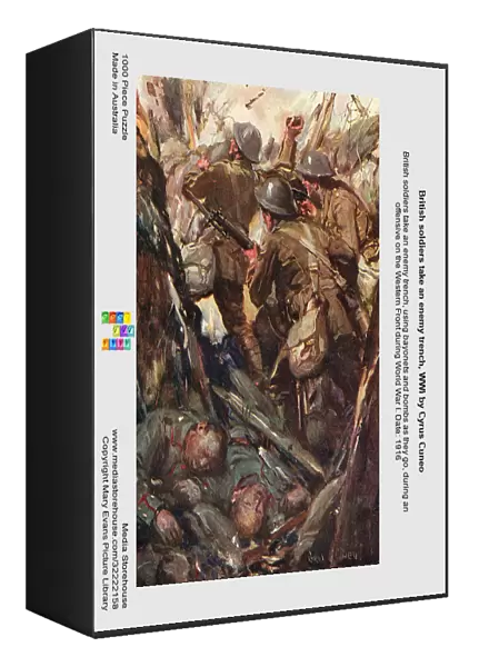 British soldiers take an enemy trench, WWI by Cyrus Cuneo