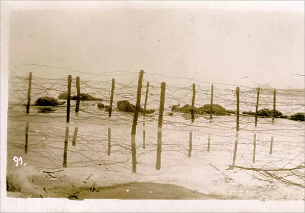 Dead Russian Soldiers on Beach - Barbed Wire Barrier