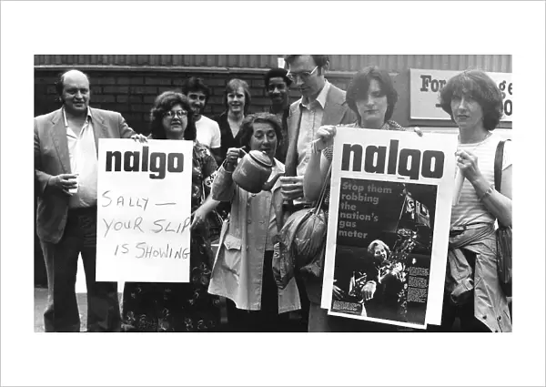 NALGO union members campaigning with placards