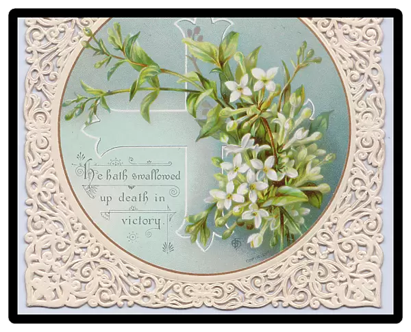 White flowers on an Easter card