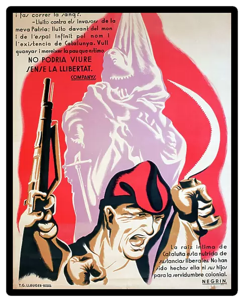 Spanish Civil War poster, Juan Negrin
