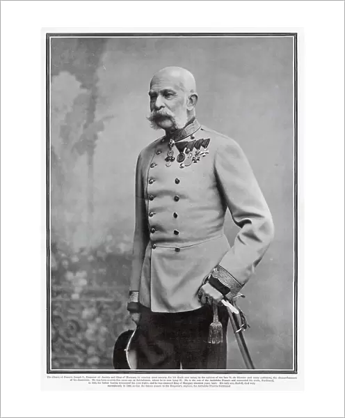 Franz Joseph I or Francis Joseph I (1830 - 1916), Emperor of Austria, King of Hungary, and the other states of the Austro-Hungarian Empire from 2 December 1848 until his death. Date: 1907