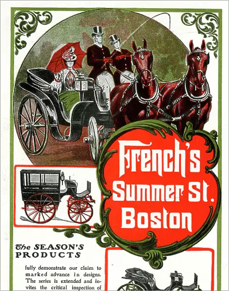 Advert, French's Carriage Company, Boston, USA