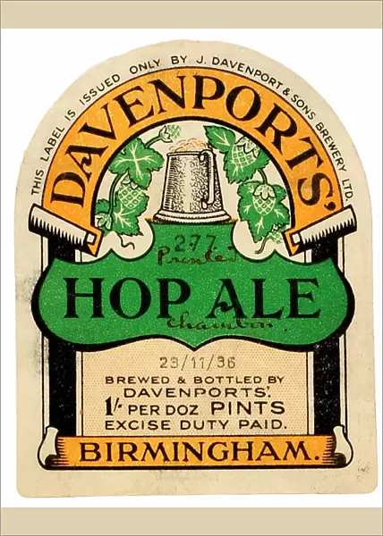 Davenports Hop Ale (Tankard logo)