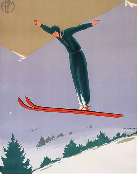 Poster, PLM, Winter Sports, Ski Jump