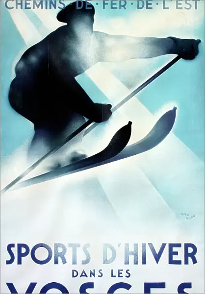 Poster, Winter Sports in Vosges, France