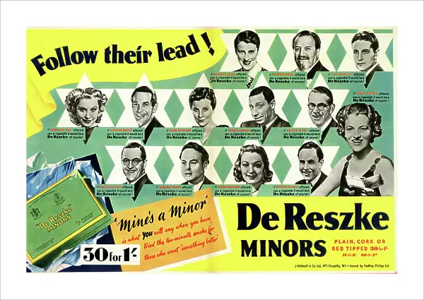 Advert, De Reszke Minors cigarettes