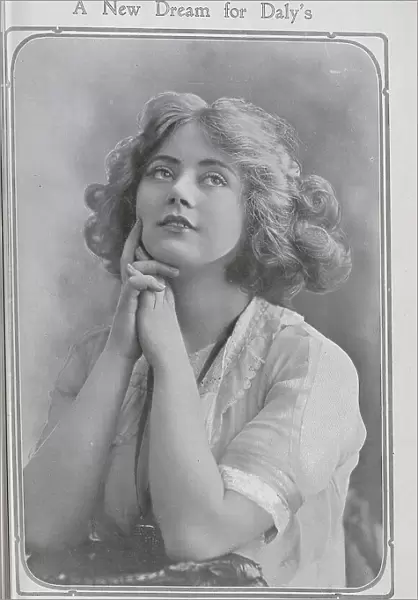 Beatrice von Brunner, actress (1892-1955), studio portrait. Captioned, A New Dream for Daly's'. Beatrice von Brunner was about to appear in The Waltz Dream'at Daly's Theatre