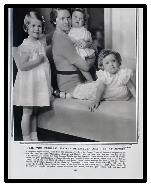 Princess Sibylla of Sweden, with daughters