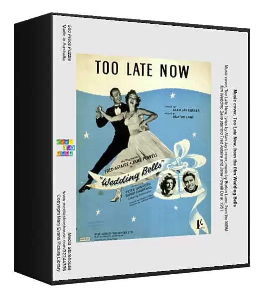 Music cover, Too Late Now, from the film Wedding Bells