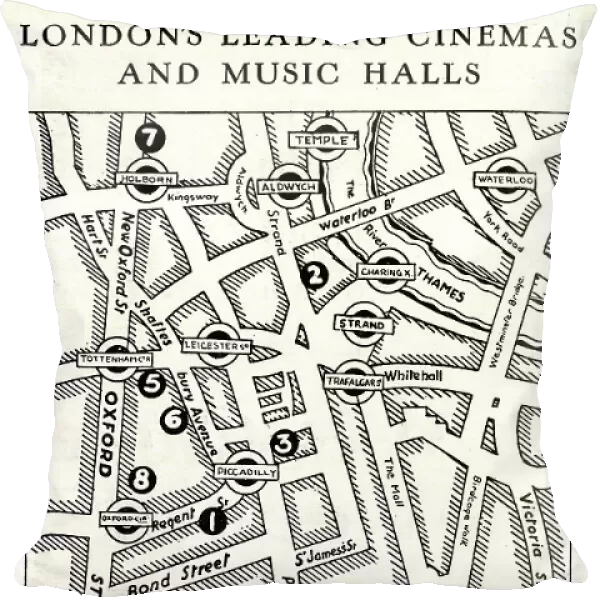 Map of London's Leading Cinemas and Music Halls