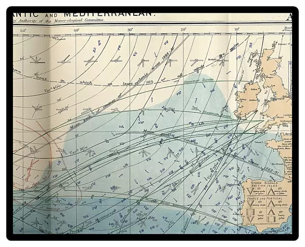 RMS Titanic - shipping chart of North Atlantic