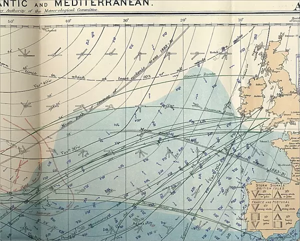 RMS Titanic - shipping chart of North Atlantic