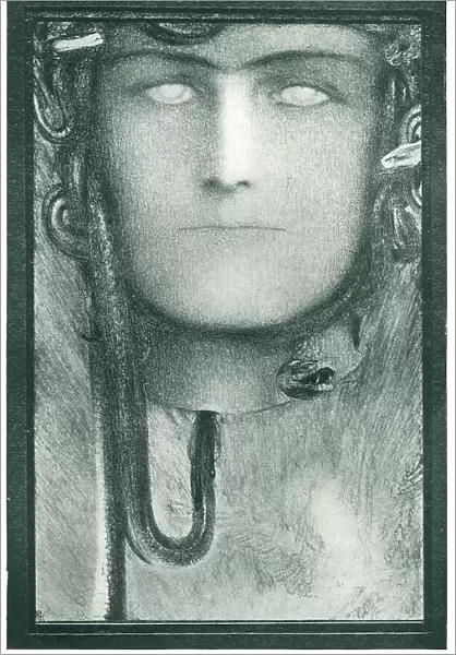 Medusa. A portrait sketch depiction of the Greek mythological gorgon