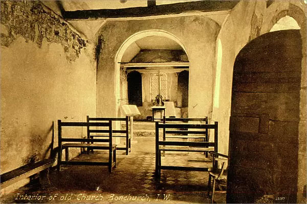 Interior of old Church, Bonchurch, Isle of Wight