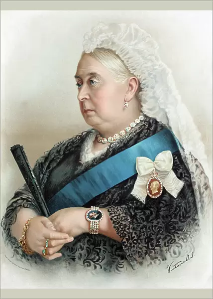 Queen Victoria holding a fan