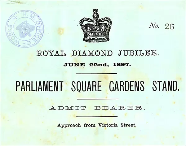 Queen Victoria, Diamond Jubilee admission ticket